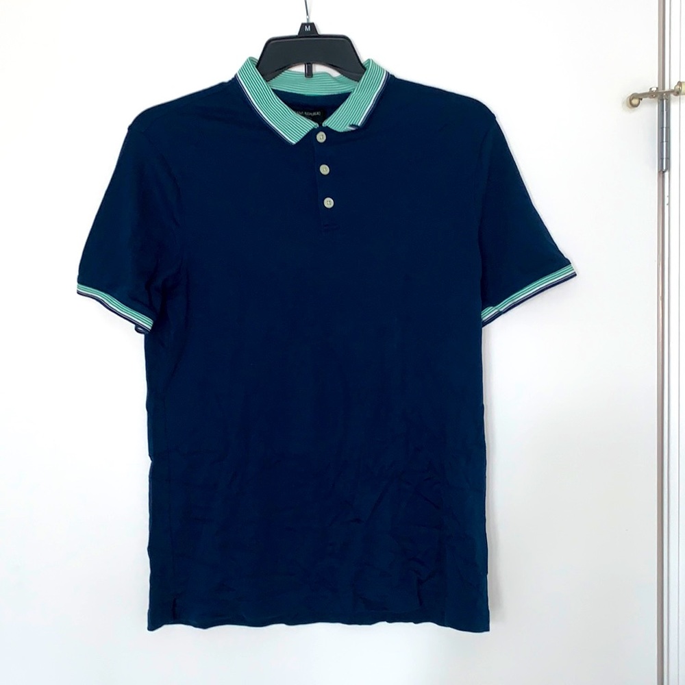 Banana Republic Navy and Green Collared Polo